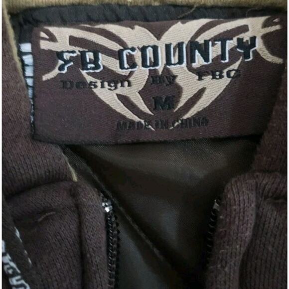 FB County Airbrush Old School Heavyweight Oversized Embroidery Unisex Jacket M - Picture 10 of 11